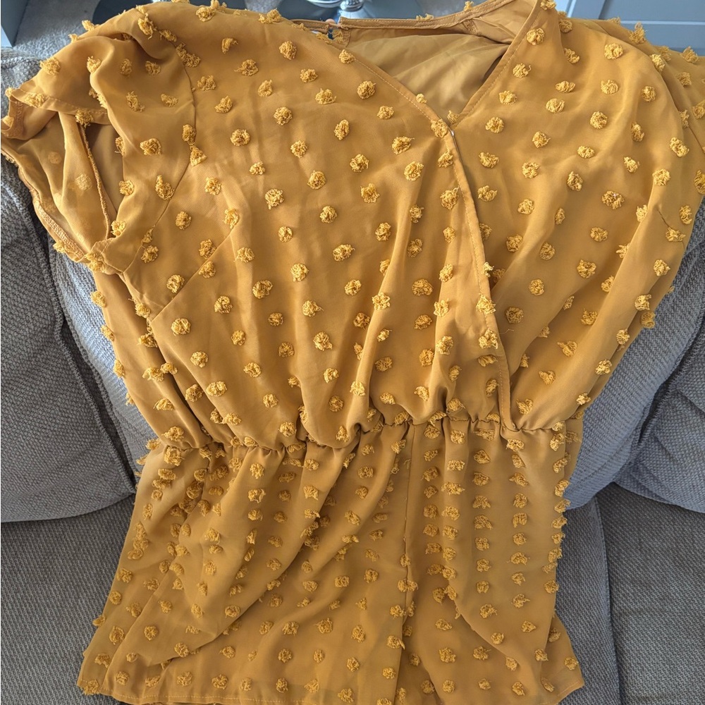 Women's Mustard Yellow Textured Top